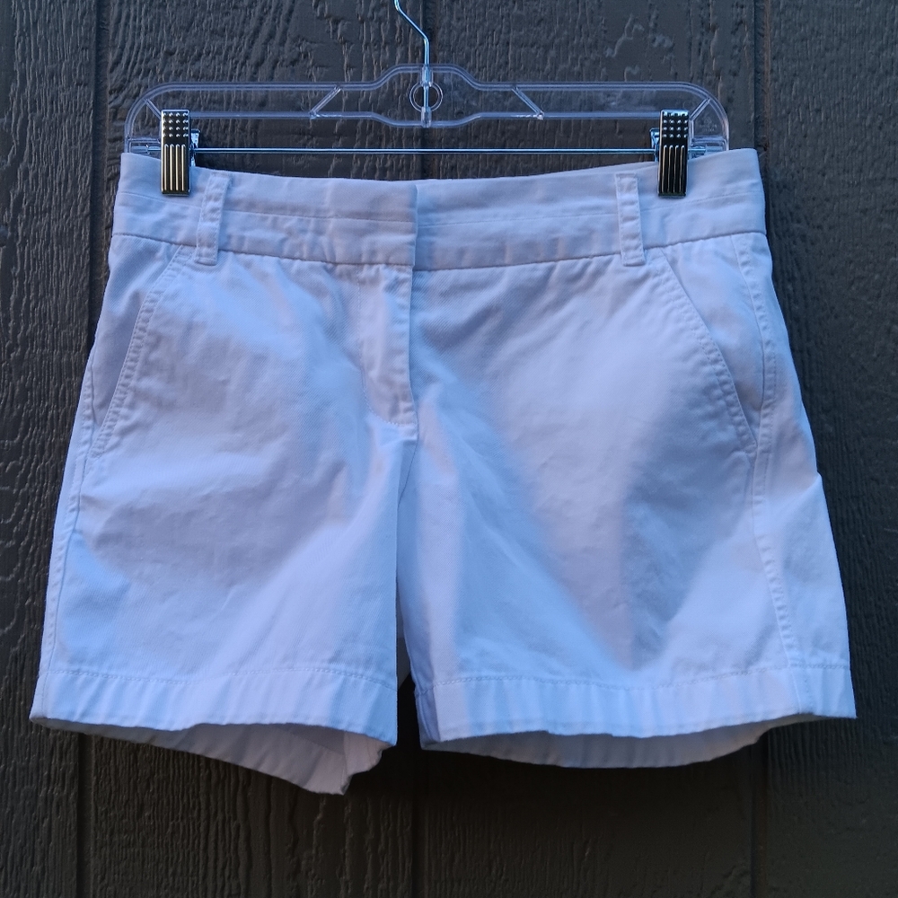 J. CREW White 5" Inseam Chino Shorts Size 0